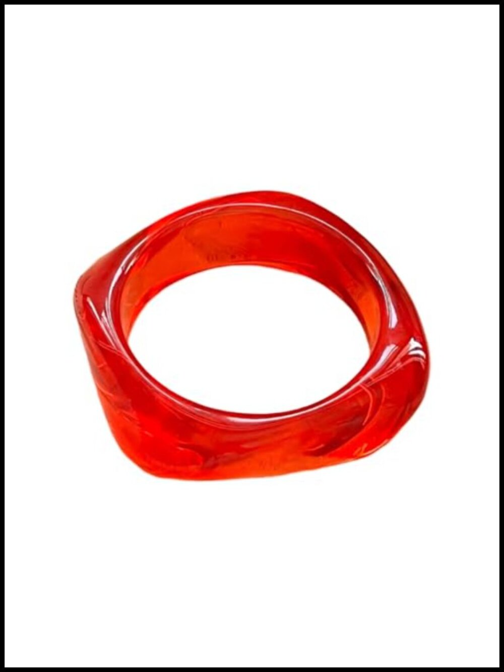 Chunky Geometric Resin Bangle Bracelet Irregular Square Retro Marble Women